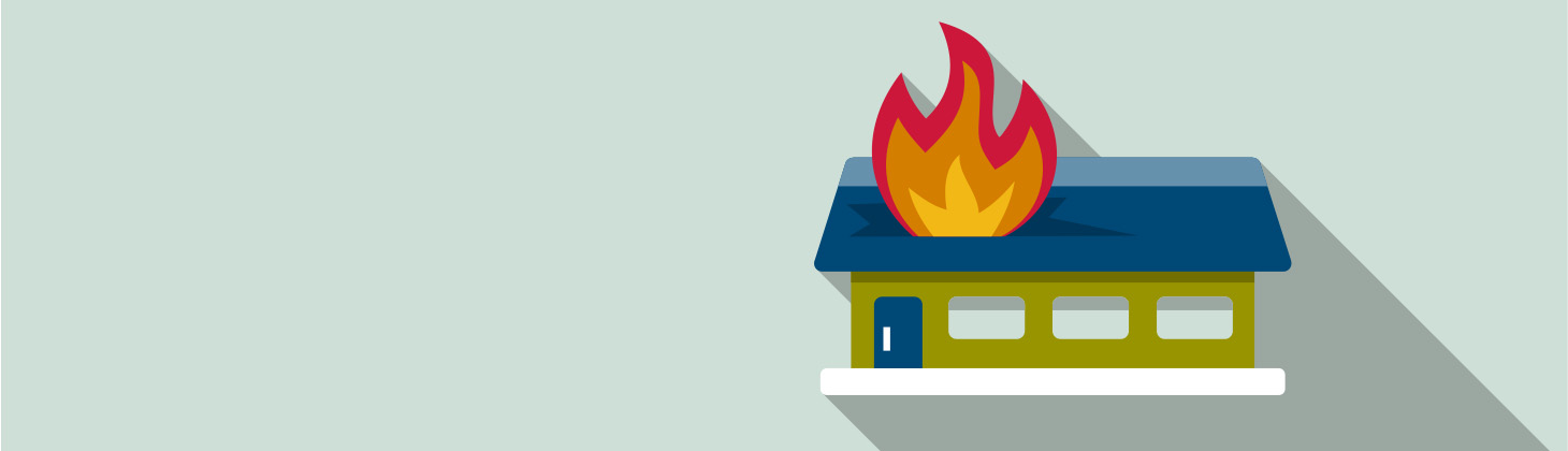 image of building on fire