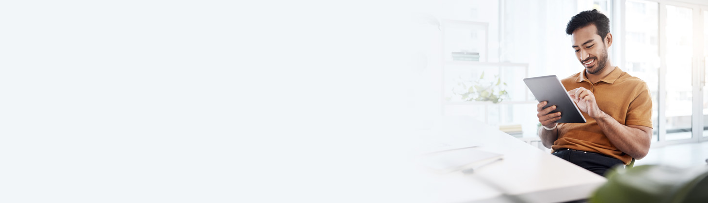 Naturopathic physician looking at an iPad